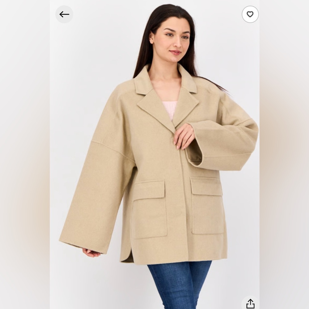 Esprit oversized coat in camel size X small - Picture 3 of 12